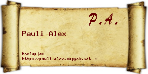 Pauli Alex névjegykártya